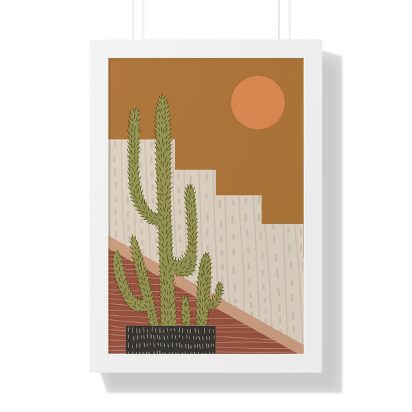 Modern Cactus Art Framed Vertical Poster