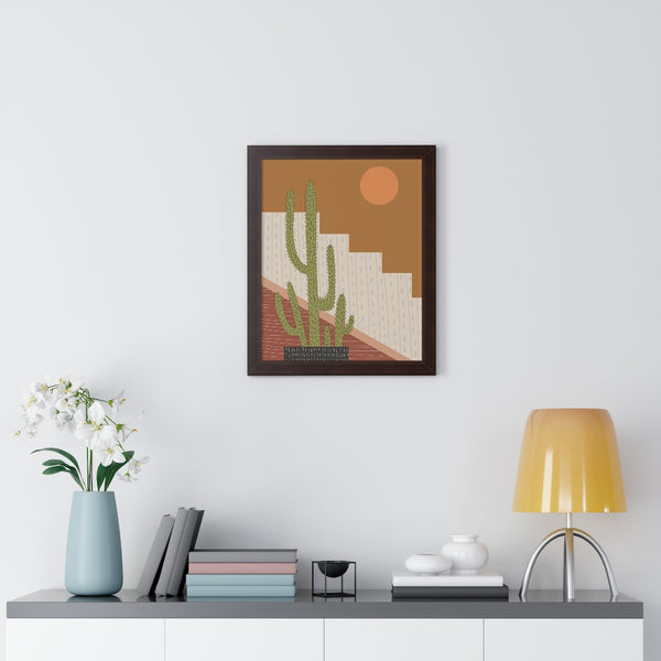 Modern Cactus Art Framed Vertical Poster