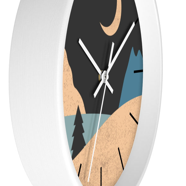 Wall Clock, Clocks, Mountain Night, Organic Theme, Wooden Clock, Time, Wall Decor, Midnight, Wood, Plexiglass, Decor, Home Decor, Gifts - Dakoda Goods & Co.