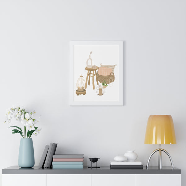Modern Home Scene Framed Vertical Poster
