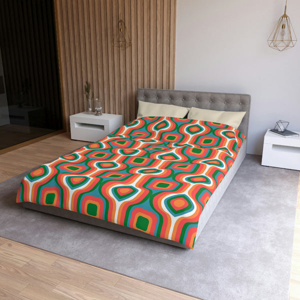 Groovy Duvet Cover Retro Bedding Bedroom Decor Microfiber Polyester 70s 80s