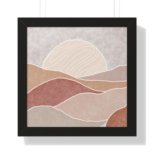 Framed Wall Art Vertical Poster Modern Boho Landscape Print