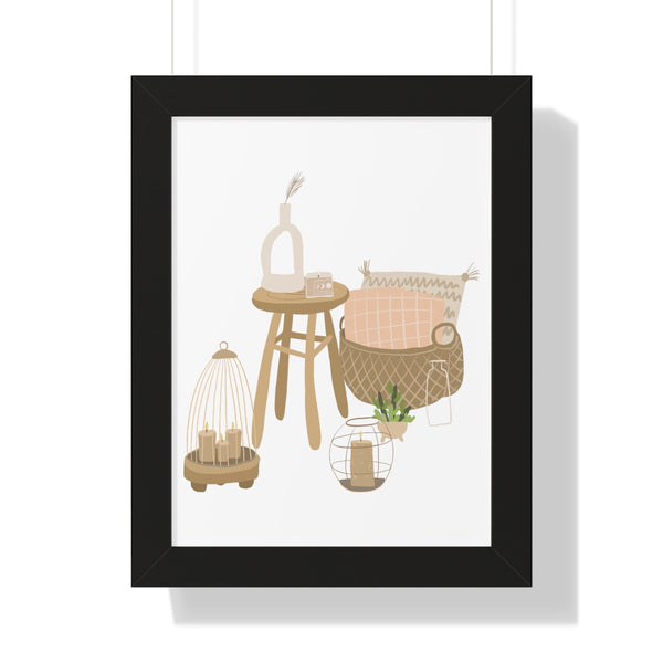Modern Home Scene Framed Vertical Poster