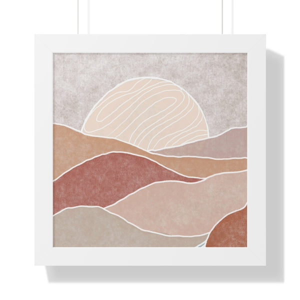Framed Wall Art Vertical Poster Modern Boho Landscape Print