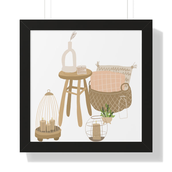 Modern Home Scene Framed Vertical Poster