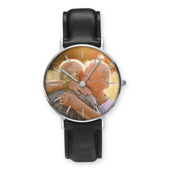 Customizable Picture Watch Women's Golden & Silver Pointers Leather Quartz Watches - Dakoda Goods & Co.