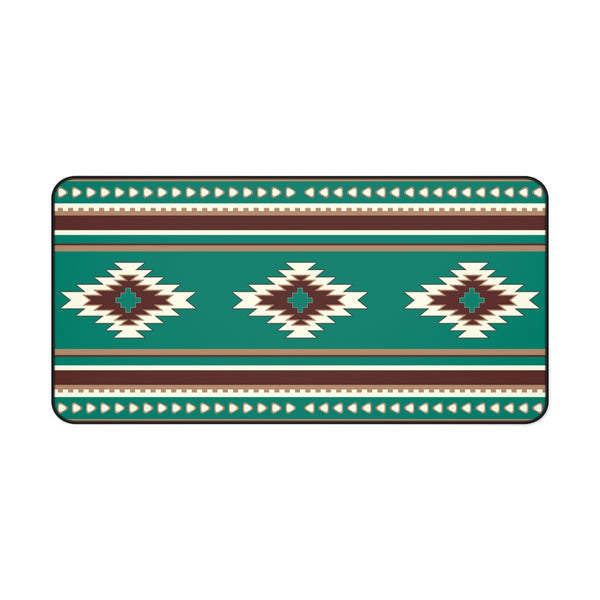 Desk Mat Boho Turquoise Diamonds Southwestern Mat for Desk Large Mouse Pad Desk Accessories Large Desk Mat Pad, 3 Sizes