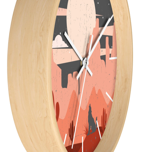 Pastel Howling Wolf Desert Wall Clock - Dakoda Goods & Co.