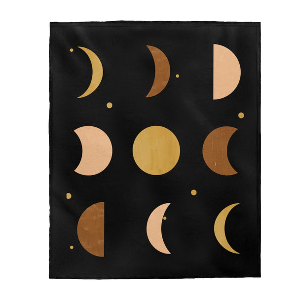 Moon Phases Velvet Plush Throw Blanket, Gifts, Velveteen Plush Blanket - Dakoda Goods & Co.