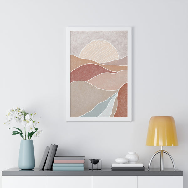 Framed Wall Art Vertical Poster Modern Boho Landscape Print