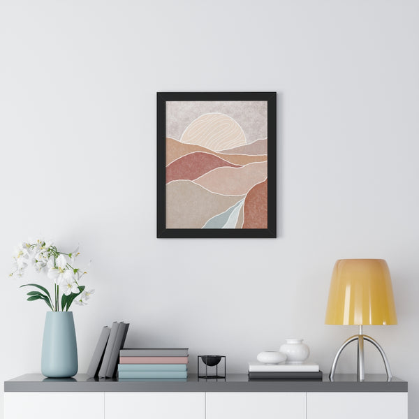 Framed Wall Art Vertical Poster Modern Boho Landscape Print