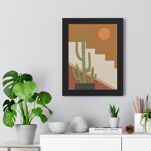 Modern Cactus Art Framed Vertical Poster