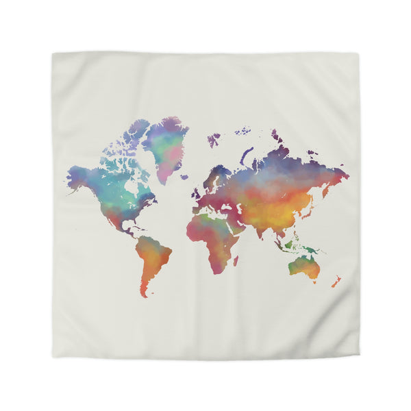 Rainbow Map Microfiber Duvet Cover