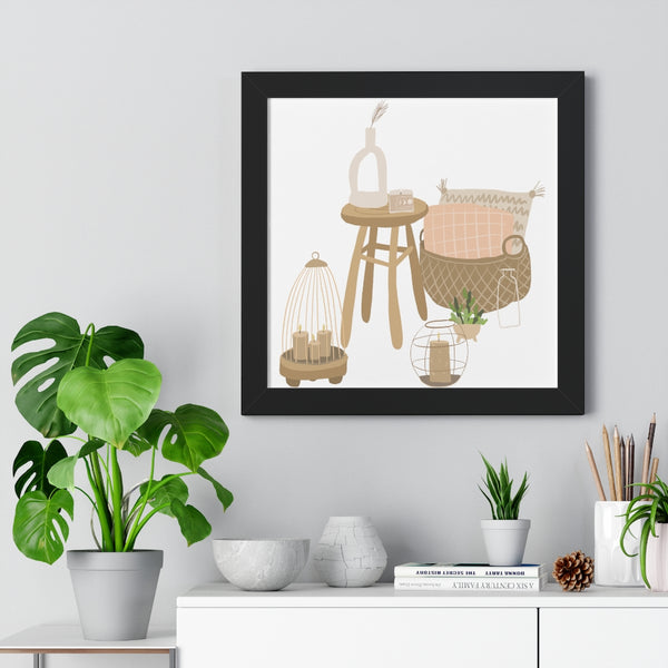 Modern Home Scene Framed Vertical Poster