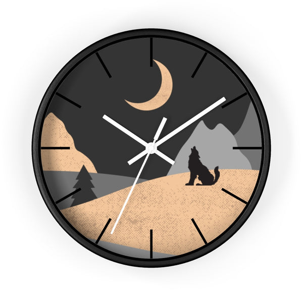 Wall Clock, Howling Moon Rustic Theme - Dakoda Goods & Co.