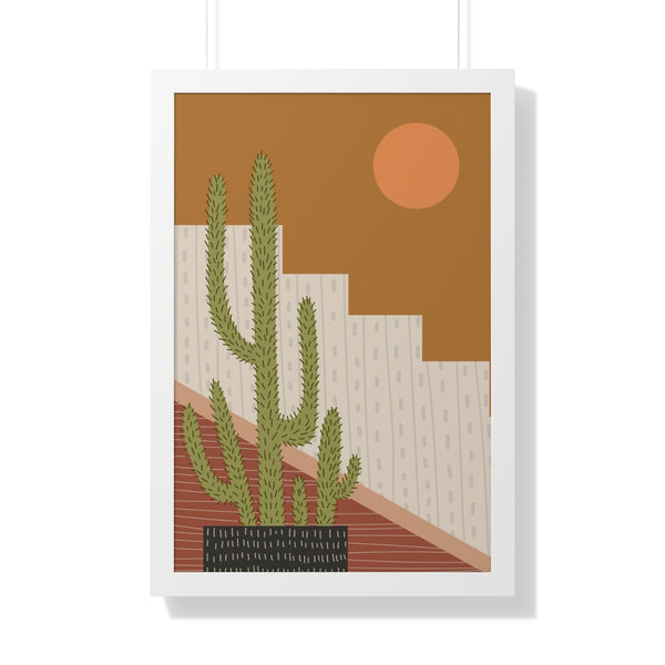 Modern Cactus Art Framed Vertical Poster