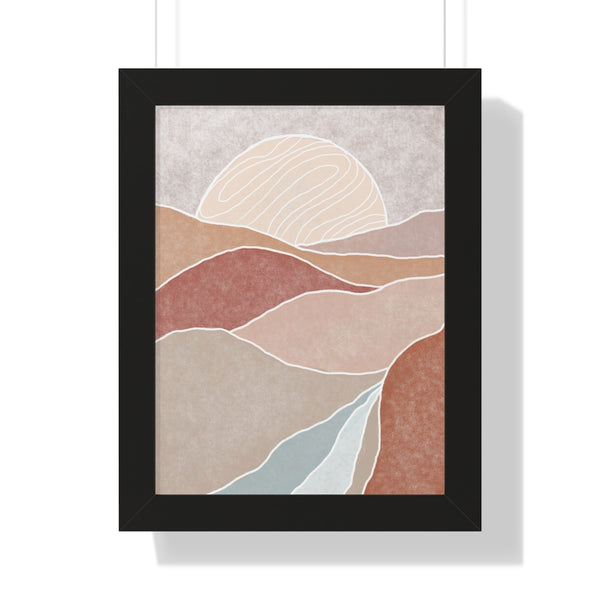 Framed Wall Art Vertical Poster Modern Boho Landscape Print