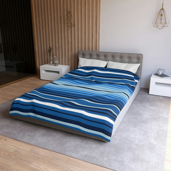 Sweetwater Striped Microfiber Duvet Cover, Bedroom Bedding Comforter Cover