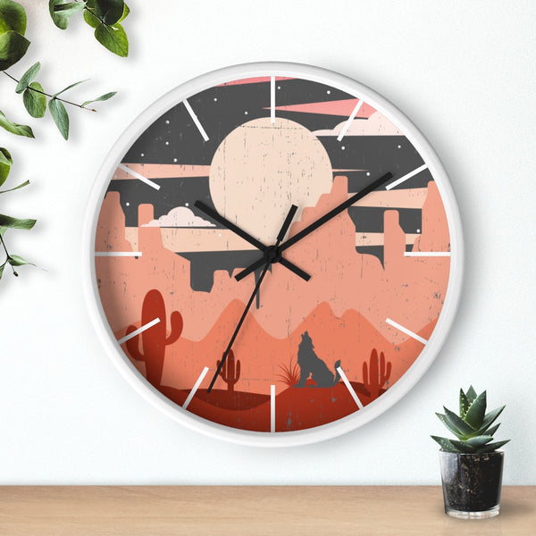Pastel Howling Wolf Desert Wall Clock - Dakoda Goods & Co.