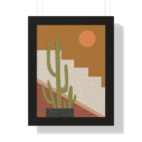 Modern Cactus Art Framed Vertical Poster
