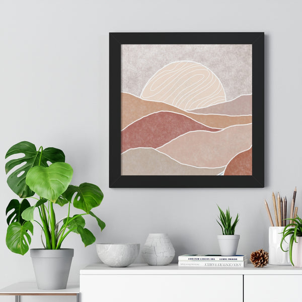 Framed Wall Art Vertical Poster Modern Boho Landscape Print