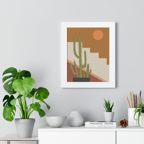 Modern Cactus Art Framed Vertical Poster