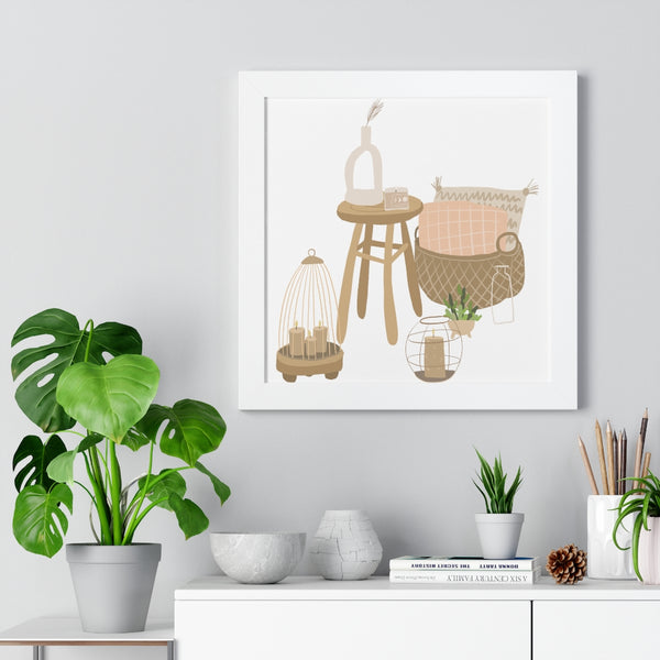 Modern Home Scene Framed Vertical Poster