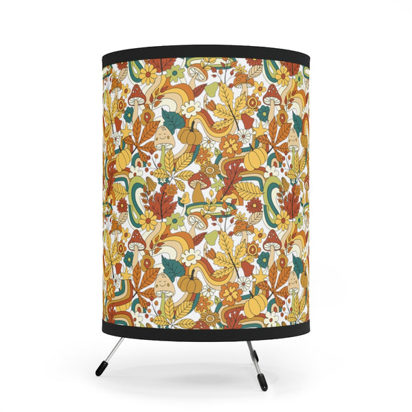 Retro Mushroom Tripod Lamp with High-Res Printed Shade, US/CA plug
