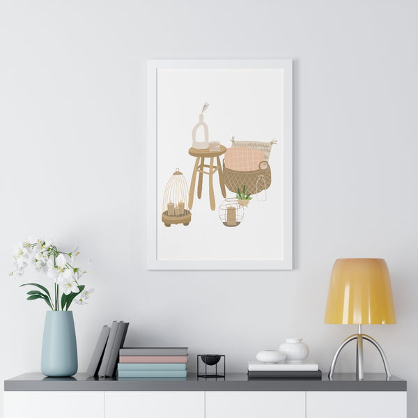 Modern Home Scene Framed Vertical Poster