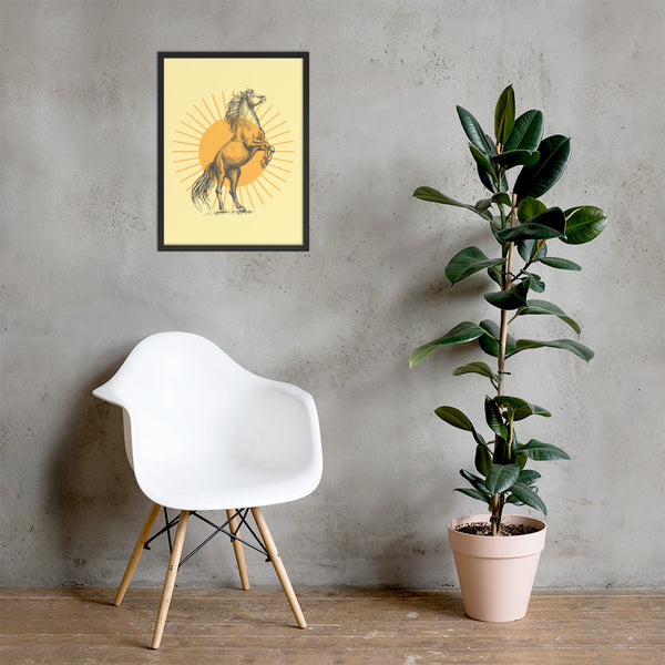 Framed Art, Poster, Sunburst Horse Poster, Wall Decor, Wall Art - Dakoda Goods & Co.