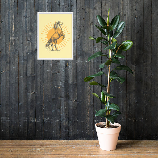 Framed Art, Poster, Sunburst Horse Poster, Wall Decor, Wall Art - Dakoda Goods & Co.