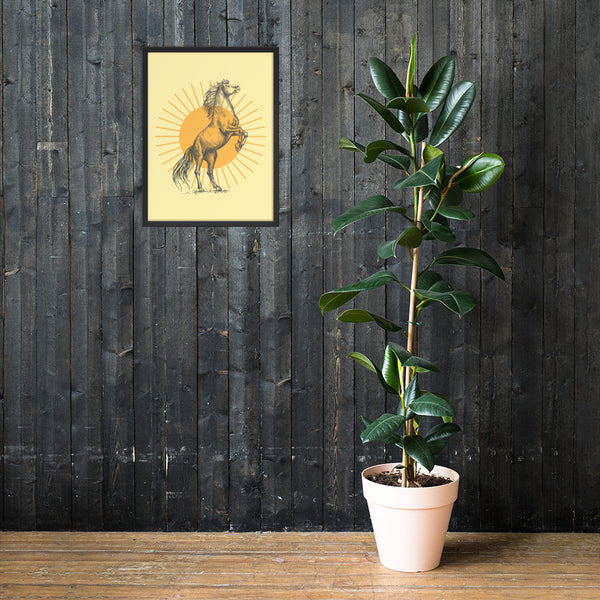 Framed Art, Poster, Sunburst Horse Poster, Wall Decor, Wall Art - Dakoda Goods & Co.