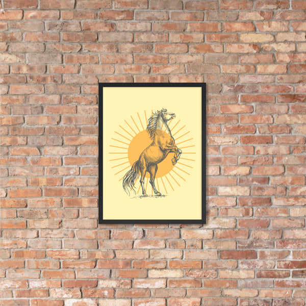 Framed Art, Poster, Sunburst Horse Poster, Wall Decor, Wall Art - Dakoda Goods & Co.