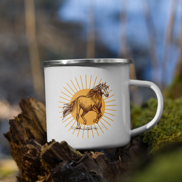 Galloping Horse Mug | Campfire Enamel Mug | Gifts for Her | Horse Cup - Dakoda Goods & Co.