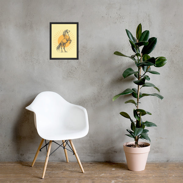 Framed Art, Poster, Sunburst Horse Poster, Wall Decor, Wall Art - Dakoda Goods & Co.