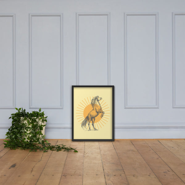Framed Art, Poster, Sunburst Horse Poster, Wall Decor, Wall Art - Dakoda Goods & Co.