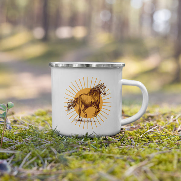 Galloping Horse Mug | Campfire Enamel Mug | Gifts for Her | Horse Cup - Dakoda Goods & Co.