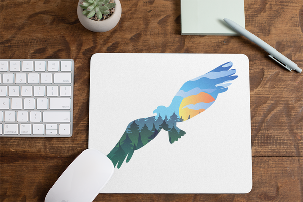 Mouse Pad Flying Eagle Mountain Scene, Horizontal - Dakoda Goods & Co.