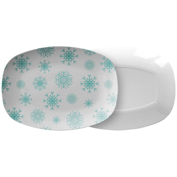 Holiday Snowflake Plastic Serving Platter