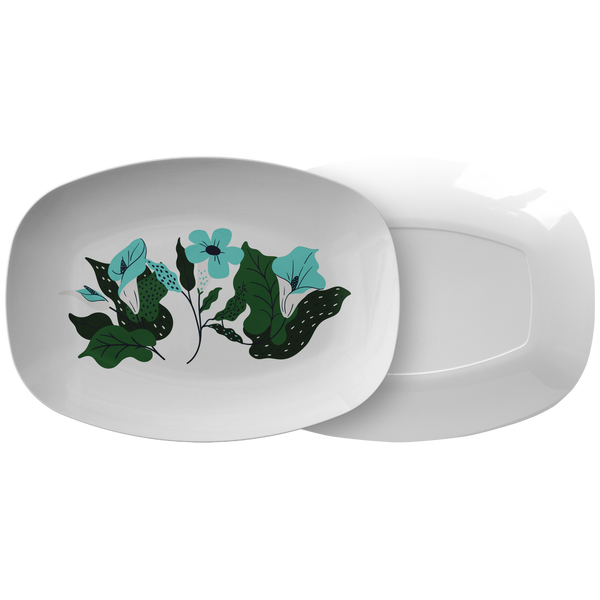 Floral Soft Earth Toned Plastic Serving Platter