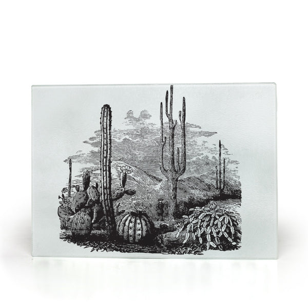 Glass Cutting Board, Midwest, Desert Scene Serving Tray - Dakoda Goods & Co.