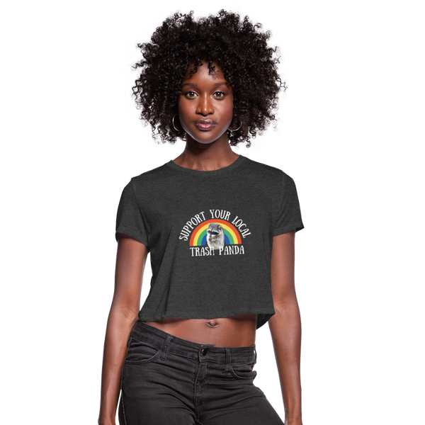 Raccoon Women's Cropped T-Shirt - deep heather