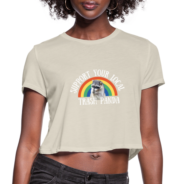 Raccoon Women's Cropped T-Shirt - dust