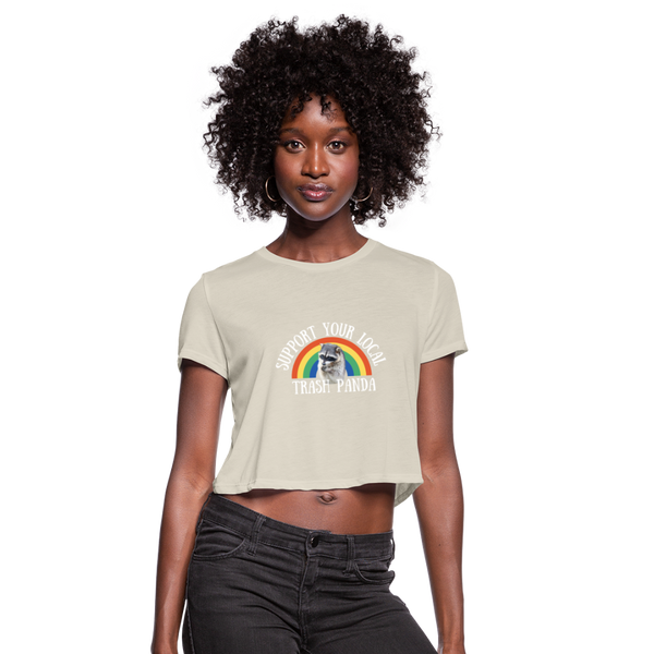 Raccoon Women's Cropped T-Shirt - dust