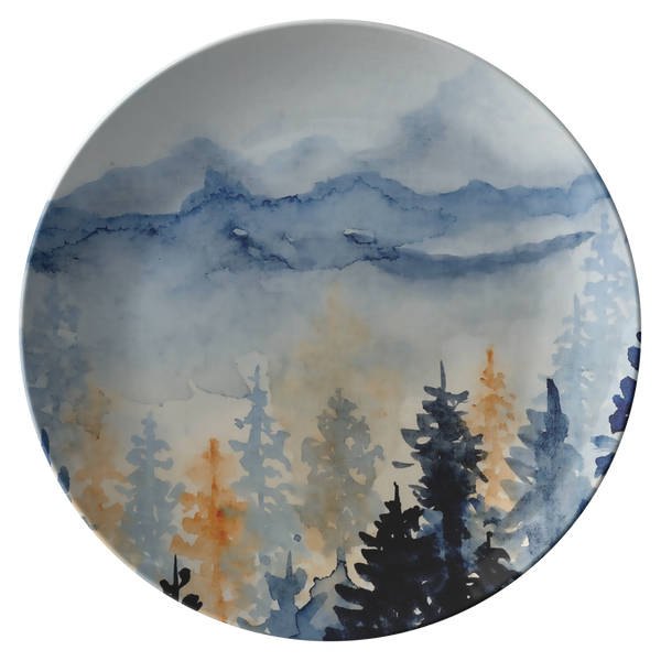 Watercolor Landscape Plastic Dinner Plate