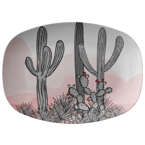 Pink Desert Entertaining Plastic Serving Platter